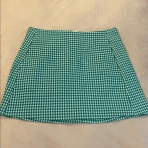 green plaid urban outfitters skirt